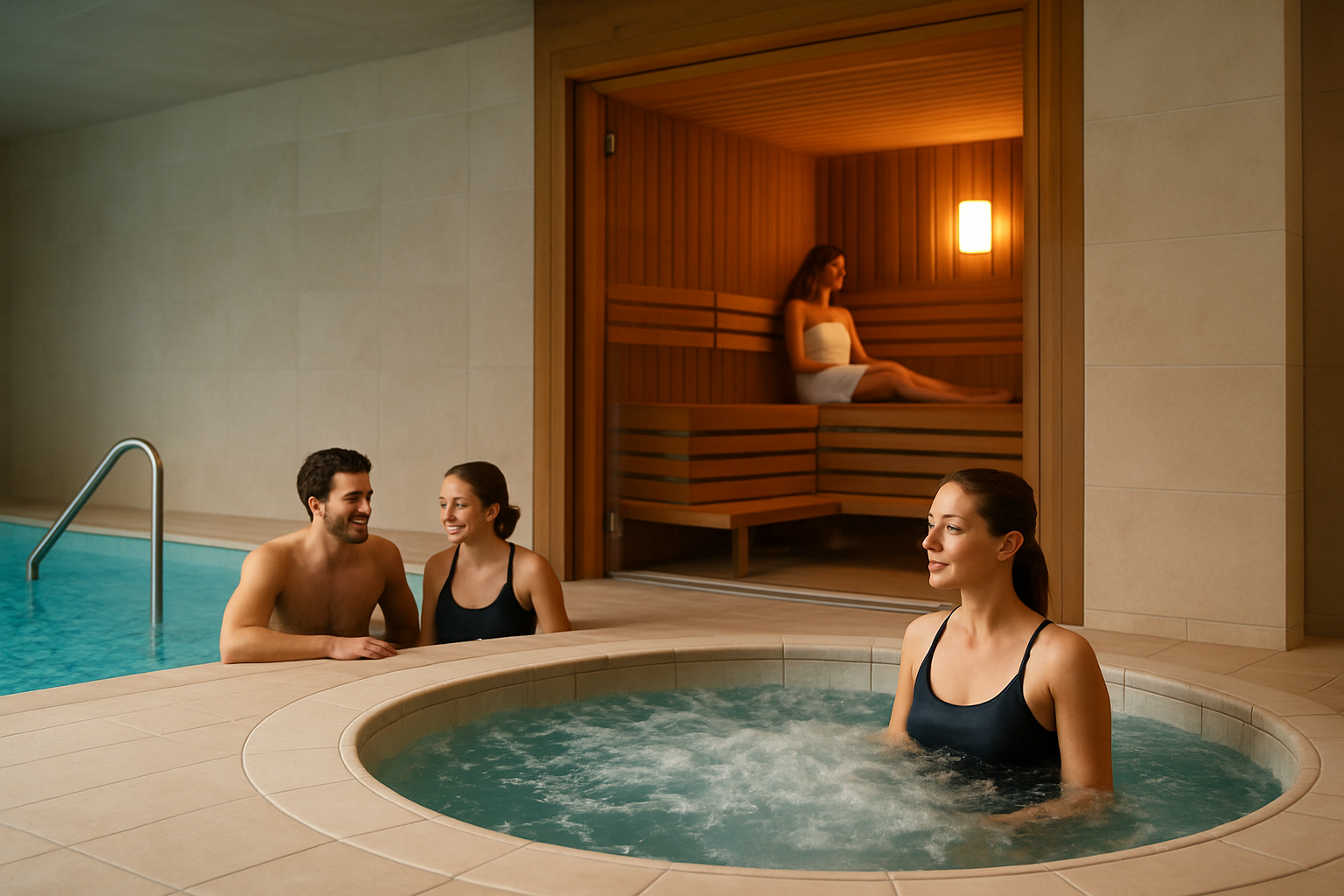 Zwembadfaciliteiten: sauna, whirlpool en meer